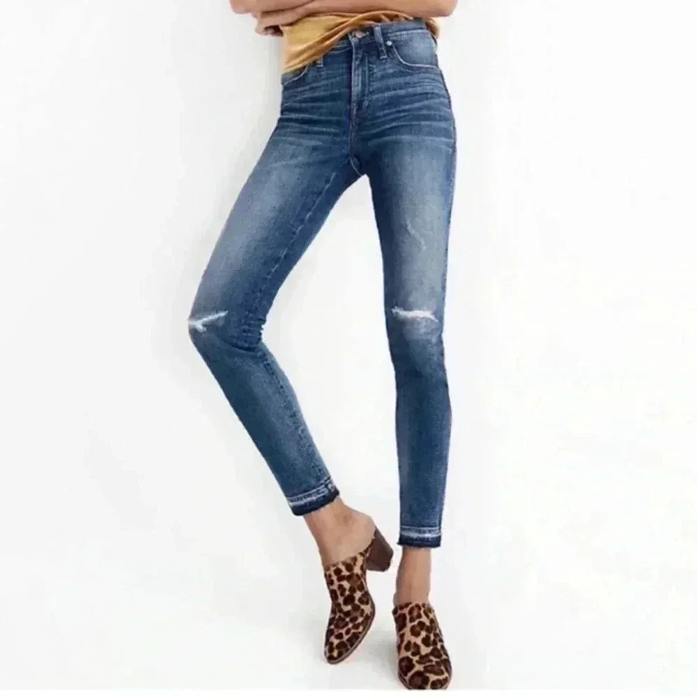 Madewell high rise‎ skinny distressed jeans